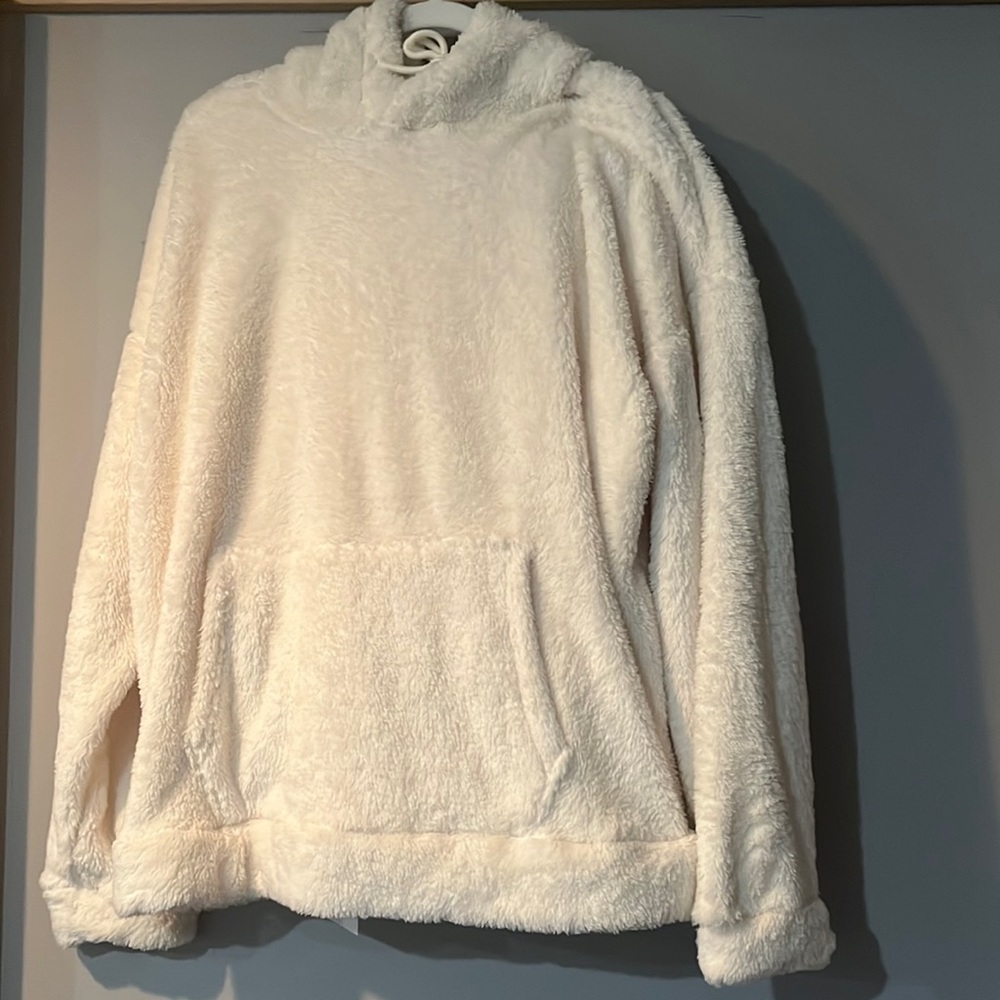 Charlotte Russe white sherpa hoodie and pants set. NWT